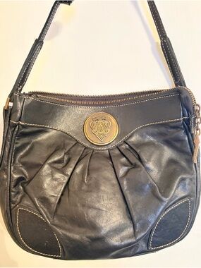 Dimoni Genuine Leather Crossbody Bag Black Made in Spain Vintage